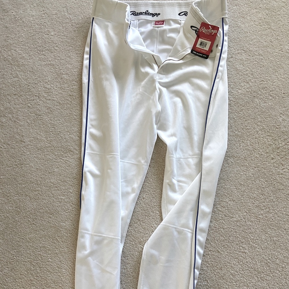 NWT Rawlings men white XL baseball pant